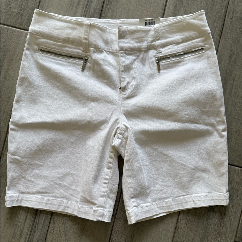 NEW mid rise white shorts